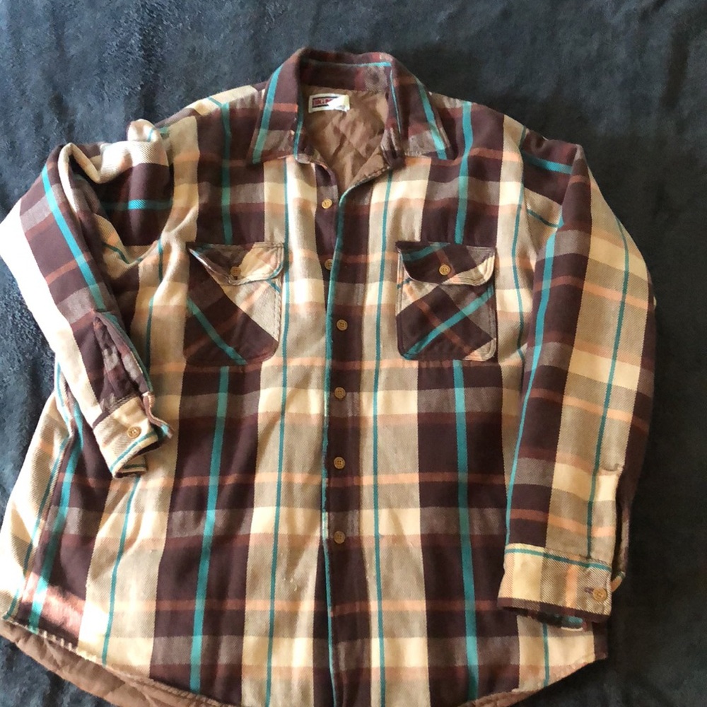 Vintage Big Mac Shirt Mens 1x Plaid Flannel Button Up USA lined